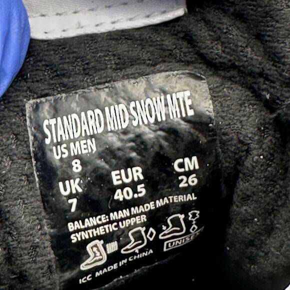 VANS Men's 8 Standard Mid Snow MTE Boot Black/White - Picture 2 of 6